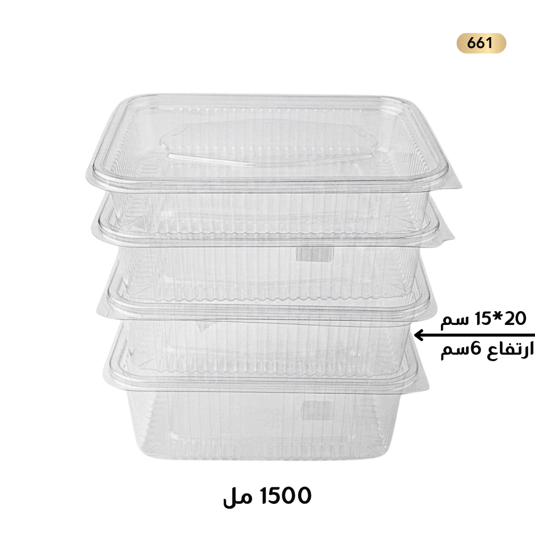 علب 1500 مل مستطيل هدار 60